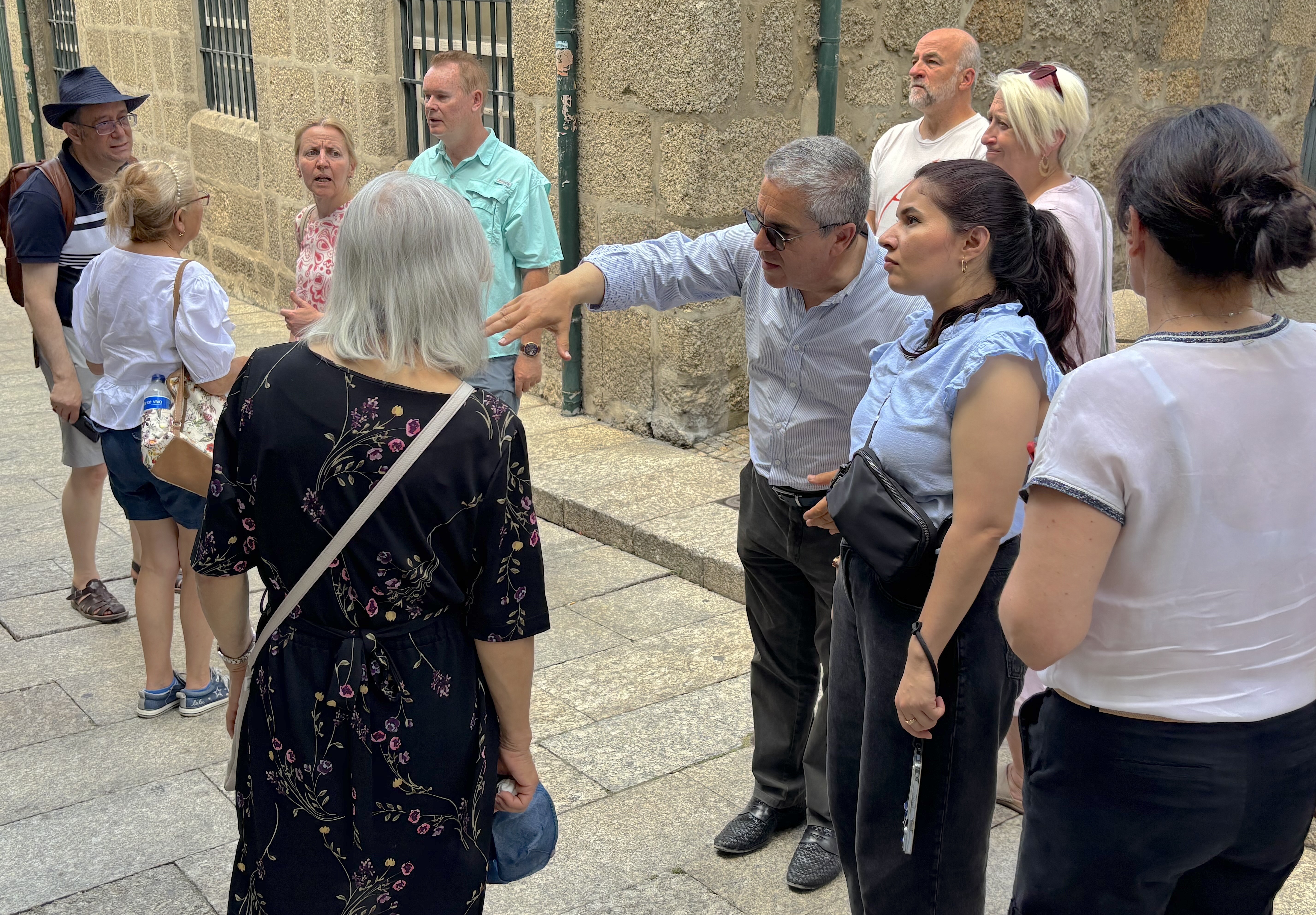 Adão Barros leads the walking tour of Guimarães